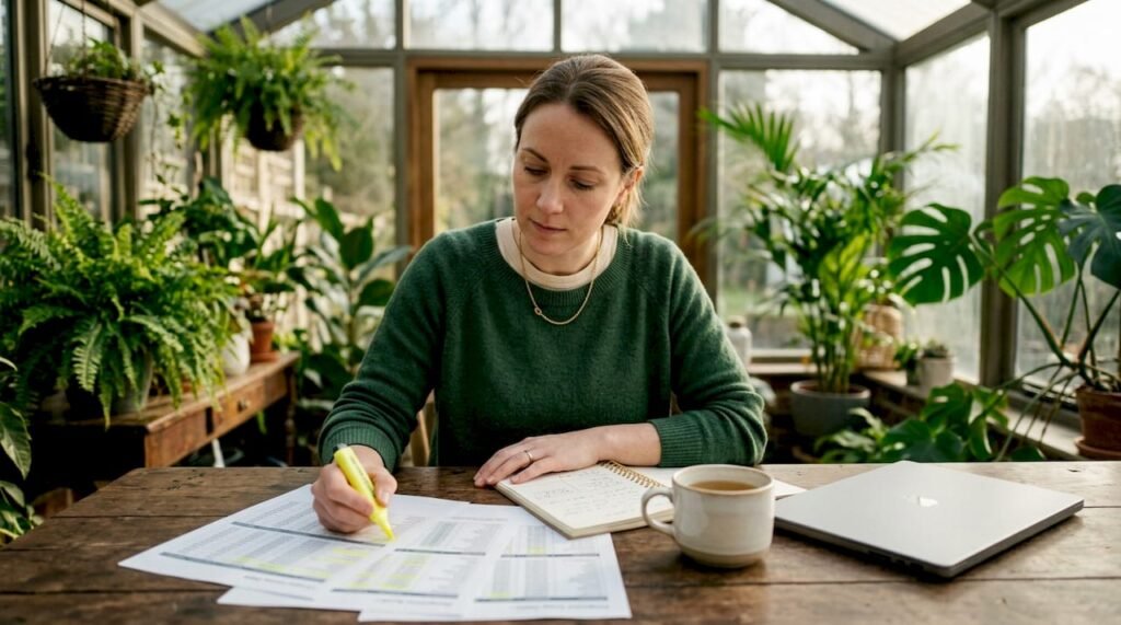Small business owner reviewing accounting service alternatives