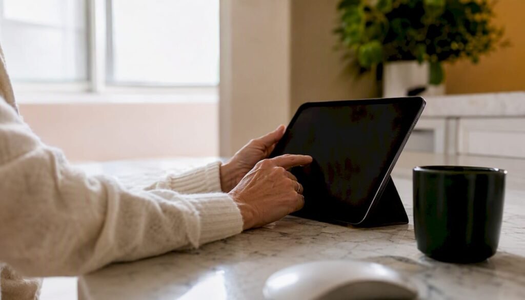 Hands setting up financial dashboard elements
