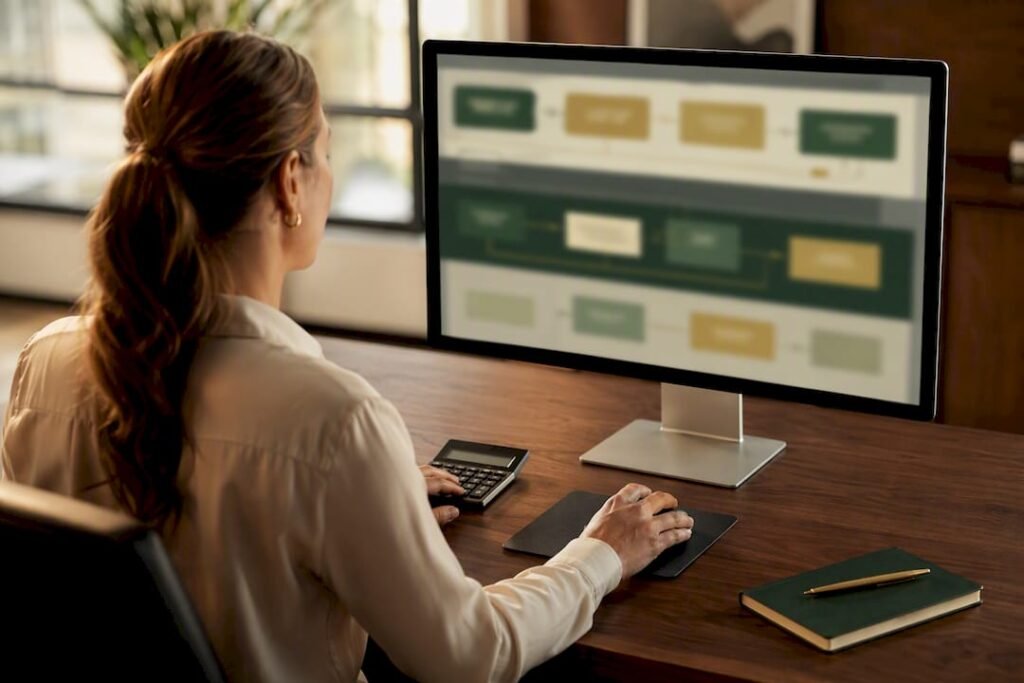 Manager reviewing expense approval workflow