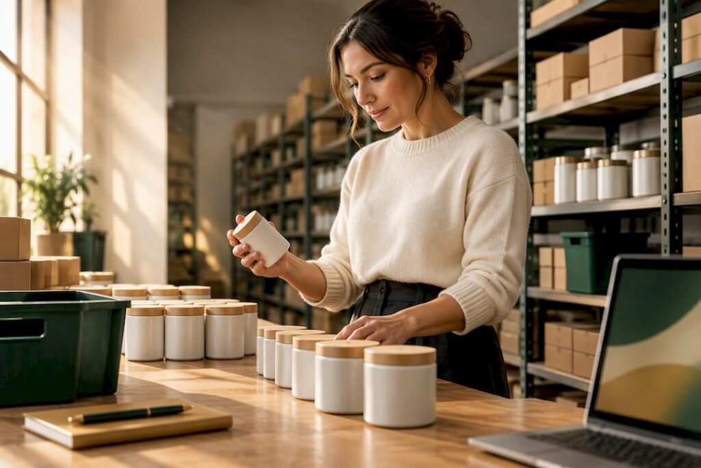 Owner counting inventory beside tracking software