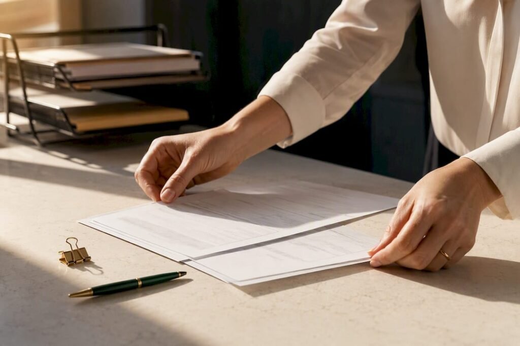 Bookkeeper matching invoice to purchase order