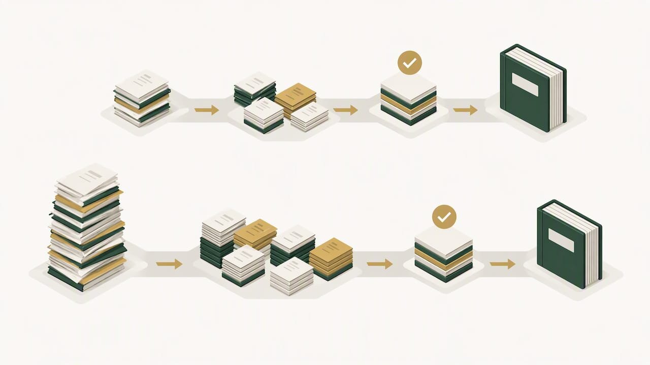 Catch-up bookkeeping backlog moving through stages