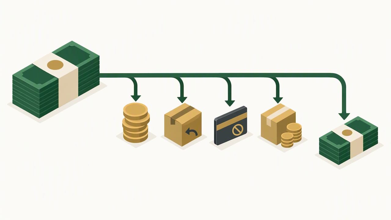 Gross payment flowing to net earnings