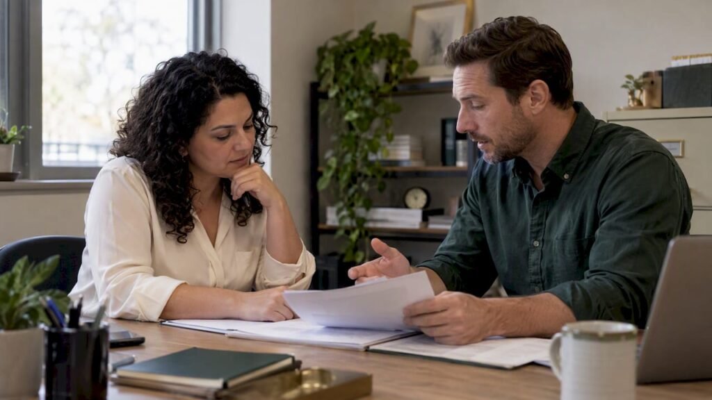 Owner and accountant reviewing LLC tax choices