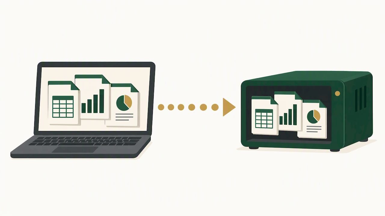 Accounting records copied to independent backup storage