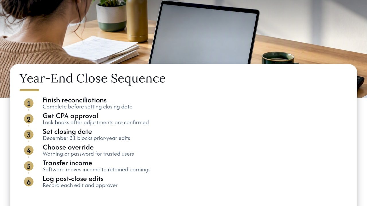 Year-end book lock steps and change controls