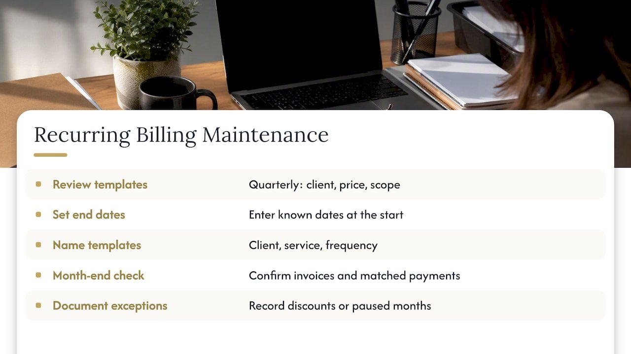 Keep recurring billing clean over time — overview diagram