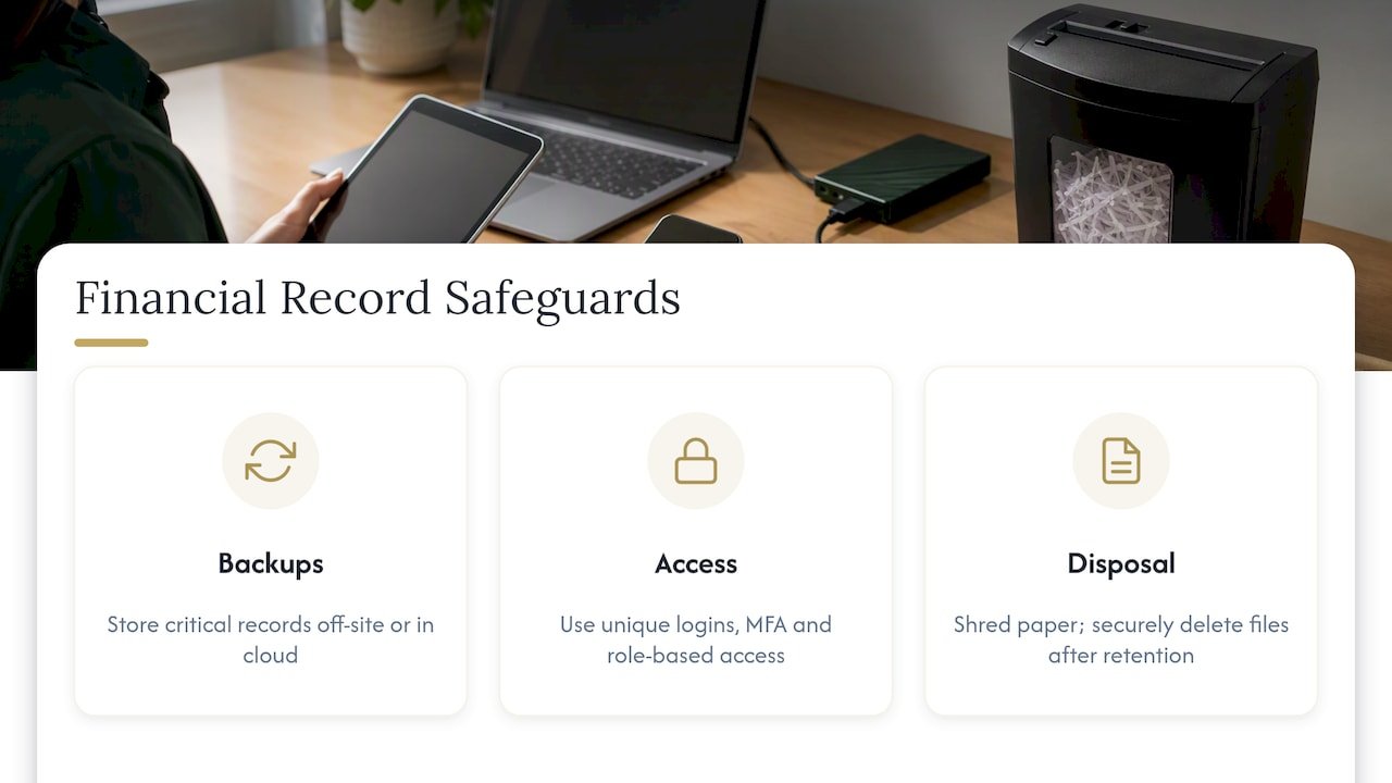 Three safeguards for protecting financial records